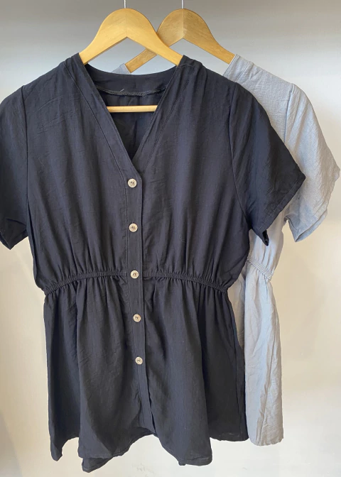 Vestido con botones lino (SCA243)