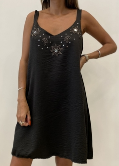 Vestido Corto C/Bordado Estrellas y Hojas OUTLET (ARA801)