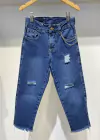Jean mom con rotura y deflecado OUTLET (NET11)