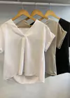Blusa Leimon Satin Cuello V C/Pinza (ENO362)