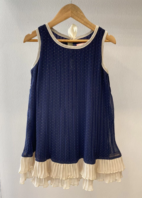 Vestido de gasa plizado lunares OUTLET (2414004)