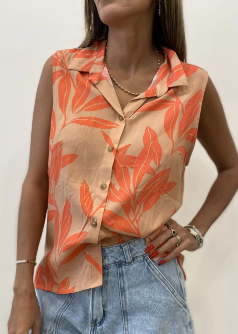 Camisa sin mangas Vera estampada (LINA168)