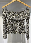 Blusa Mirta Leopardo M/L Cuello Bote (AZ266)