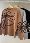 Sweater Cuello Redondo Flor (2525010)