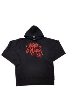 Buzo de Friza con Capucha Hoodie Estampado FREE STYLER The Dark King VIEJA ESCUELA