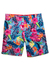 Shorts Areia Branca Menino Floral Azul Estampado