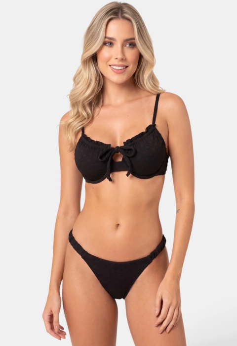 Areia Branca Solaris Textured Black Halter Bikin