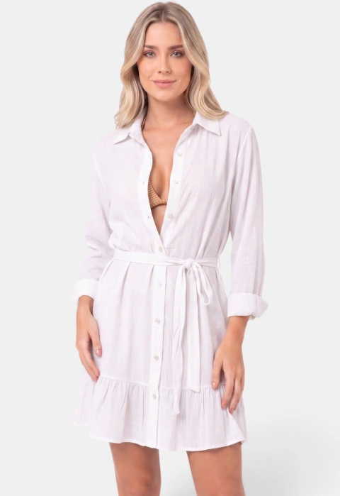Areia Branca Solaris White Beach Shirt Cover-Up