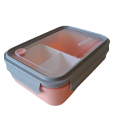 TAPER LUNCH BOX CON 2 DIVISIONES DESMONTABLES + CUCHARA TENEDOR 1250 ML