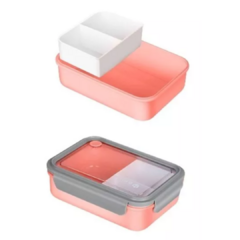 Imagen de TAPER LUNCH BOX CON 2 DIVISIONES DESMONTABLES + CUCHARA TENEDOR 1250 ML