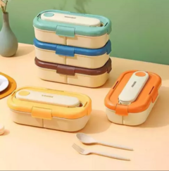 TAPER - LUNCH BOX HERMETICO 3 DIVISIONES + ESTUCHE CUBIERTOS ECO LIFE en internet