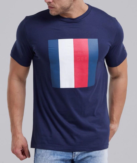 Camiseta Estampada Tommy Hilfiger Marinho - comprar online