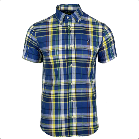 Camisa Ralph Lauren Xadrez Oxford Manga Curta Pony Colors - comprar online