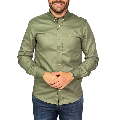 Camisa Ralph Lauren Oxford Manga Longa Militar