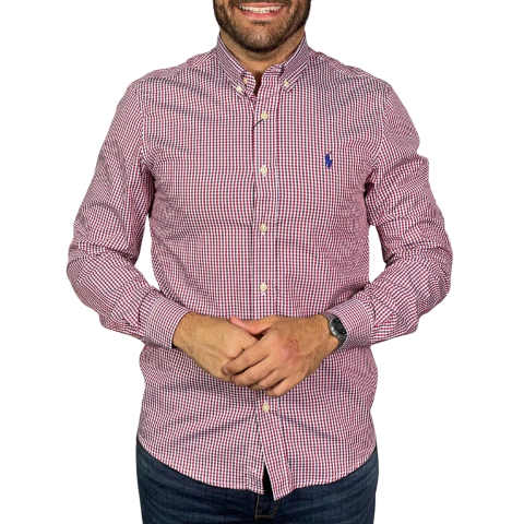 Camisa Xadrez Ralph Lauren Manga Longa Vermelha - comprar online