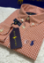 Camisa Infantil Xadrez Ralph Lauren Manga Longa Laranja