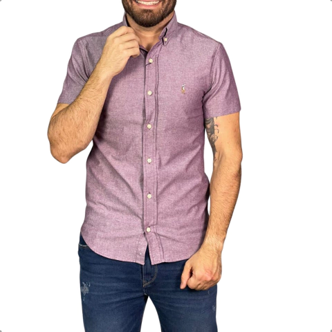 Camisa Ralph Lauren Manga Curta Lilás - comprar online