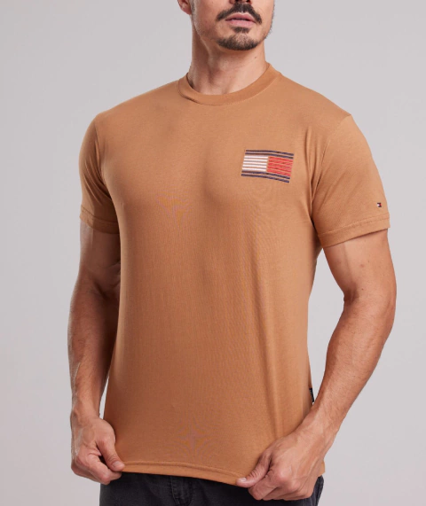 Camiseta Estampada Tommy Hilfiger Caqui - comprar online