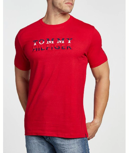 Camiseta Estampada Tommy Hilfiger Vermelha - comprar online