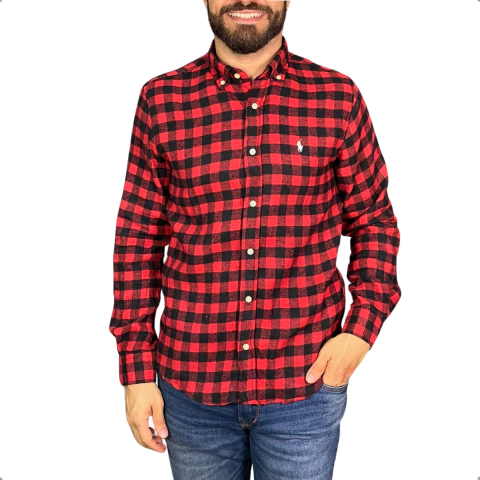 Camisa Flanelada Ralph Lauren Manga Longa Vermelha - comprar online