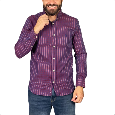 Camisa Ralph Lauren Manga Longa Roxa - comprar online