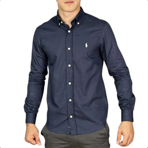 Camisa Ralph Lauren Manga Longa Marinho - comprar online