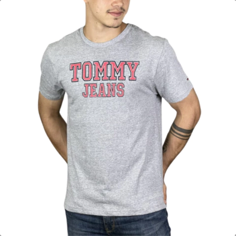 Camiseta Tommy Hilfiger Estampada Cinza - comprar online