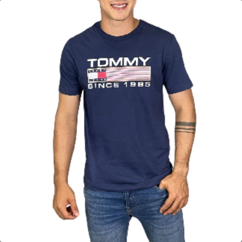 Camiseta Tommy Jeans Estampada Marinho - comprar online