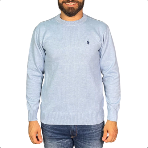 Suéter Ralph Lauren Azul Céu Com Pony Azul