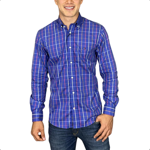 Camisa Xadrez Tommy Hilfiger Manga Longa Bic - comprar online