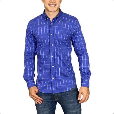 Camisa Xadrez Tommy Hilfiger Manga Longa Bic - comprar online