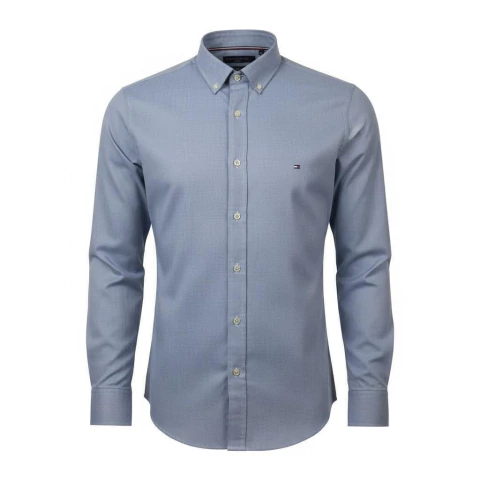 Camisa Tommy Hilfiger Oxford Manga Longa Denim