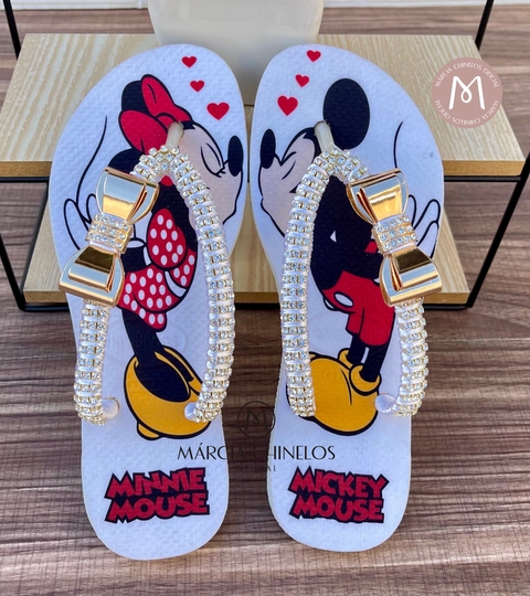 Minnie & Mickey Laço dourado