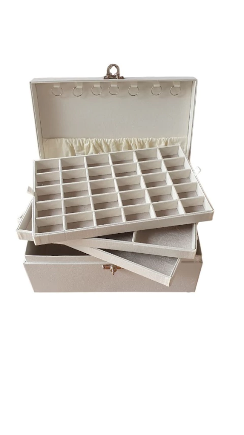 Porta Joias e Bijuterias Grande Branco 5 andares - comprar online