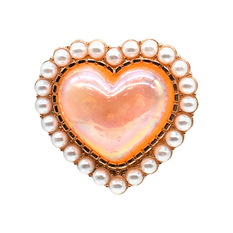 Pin Corazón Naranja Perla