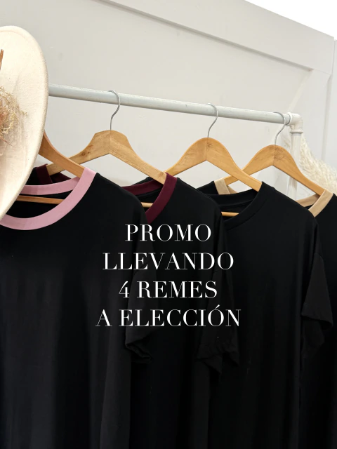 PROMO X4 Remera Negra de Algodón - (copia)