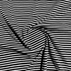 JERSEY RAYADO FINO BLANCO/NEGRO POR KG