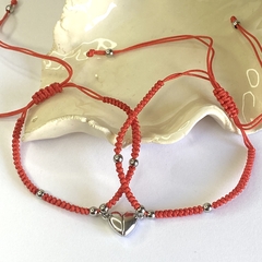 Pu 901 pulseras macramé ajustables x 2 con corazón imán - comprar online