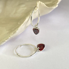 Arpl 604 argolla 1,5 cm con corazón rojo plata 925
