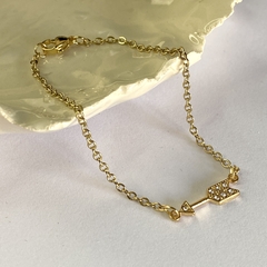 Pu 927d cadenita simple con flecha Strass cristal