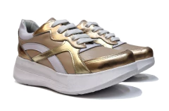 Zapatillas de cuero vacuno con cordones y plataforma - Gise (Artículo 712) en internet