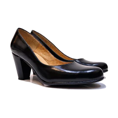 Zapato Stiletto de cuero vacuno Luis XV y taco ancho - Artículo 500 - Baccarat zapatos