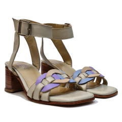 Sandalia de cuero vacuno con taco de 4 1/2 cm - Sara (Art 2559) en internet