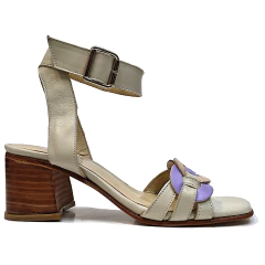 Sandalia de cuero vacuno con taco de 4 1/2 cm - Sara (Art 2559) - comprar online