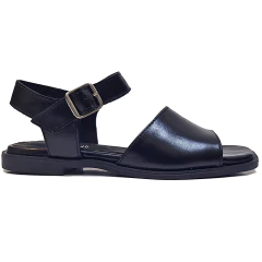 Sandalia de cuero vacuno con con tira ancha y base baja de goma - Art. Noha - comprar online