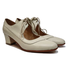 Zapato de cuero vacuno baile con cordones y taco cuadrado - Roxi (Art 750) - comprar online