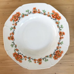 6 Platos hondos de porcelana checoslovaca Epief, 23,5 cm.