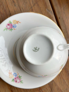 Dúo de té de porcelana Checoslovaca. - Antigua Carola