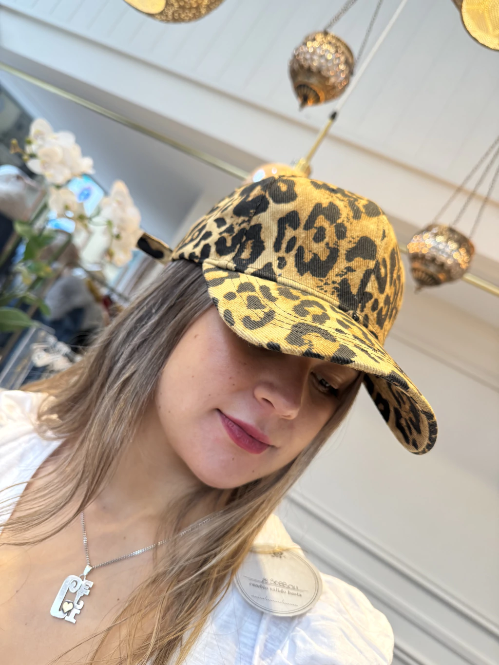 Gorra print beige