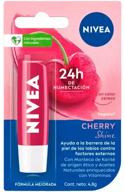 Nívea cherry shine con color cereza